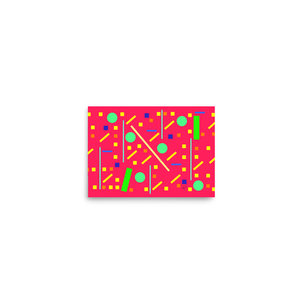 Squares and petite rectangles (pink), Poster