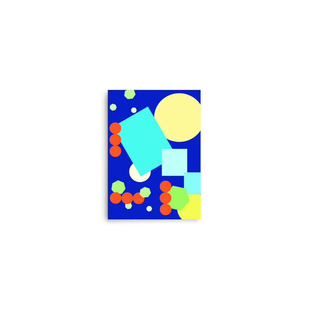 Geometric shapes in blue Poster