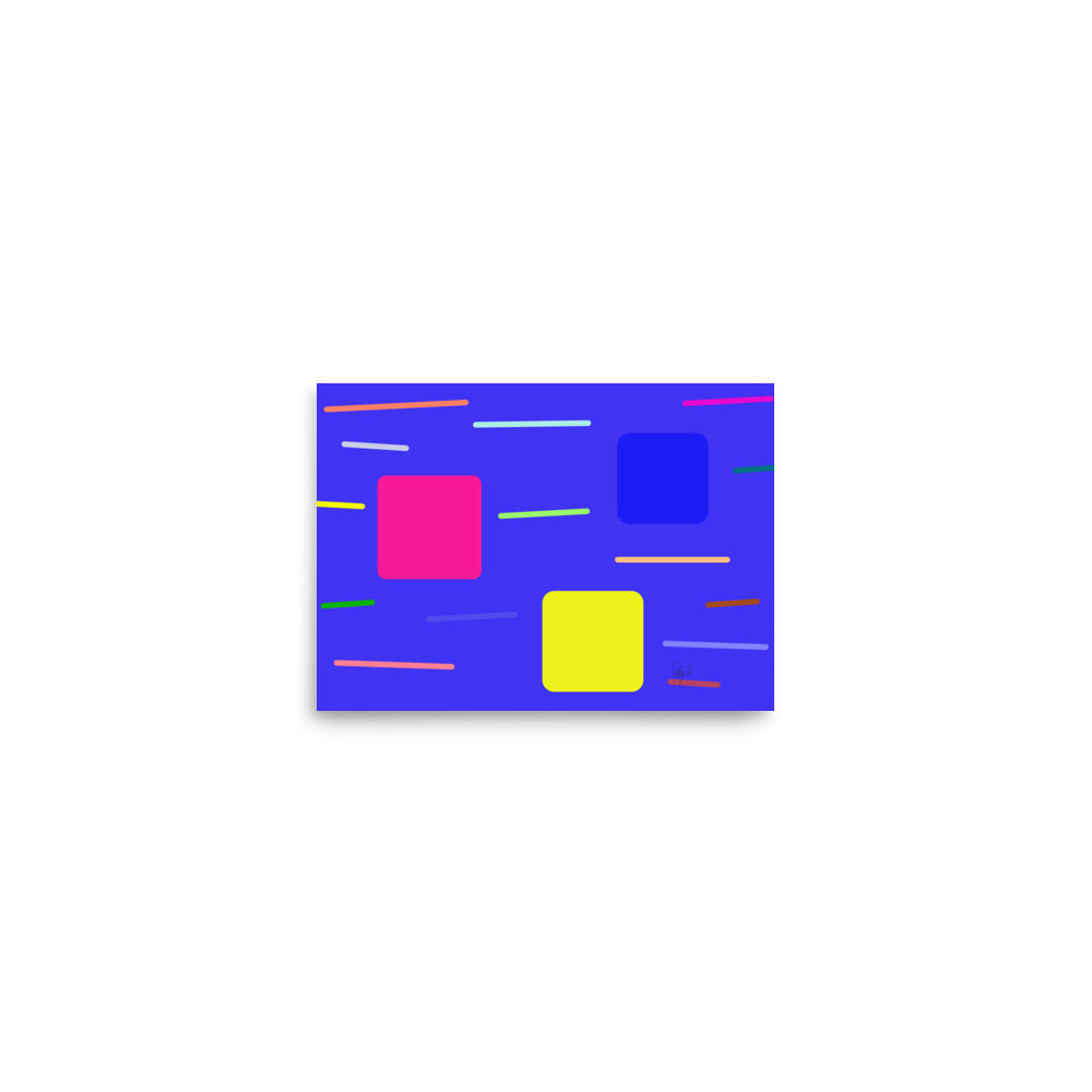 Time zone in a square blue Poster