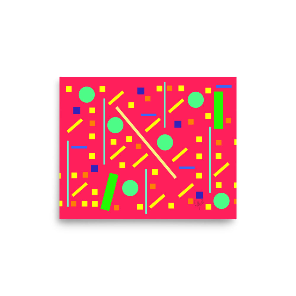 Squares and petite rectangles (pink), Poster