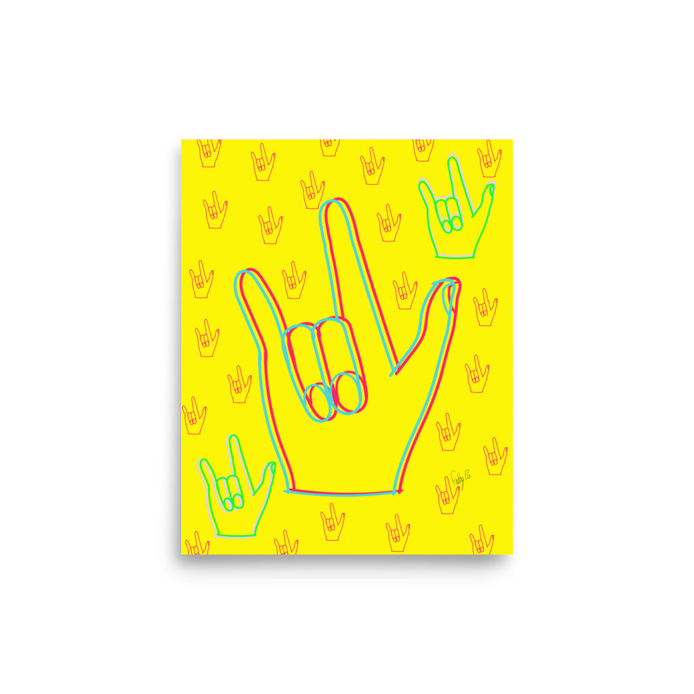 I love you sign language, (enhanced matte paper) Poster