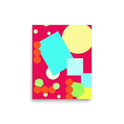 Geometric shapes in pink Poster