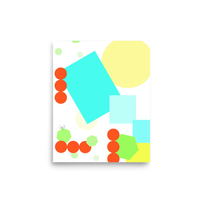 Geometric shapes in white Poster