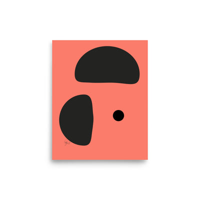 Opposite dots salmon Poster