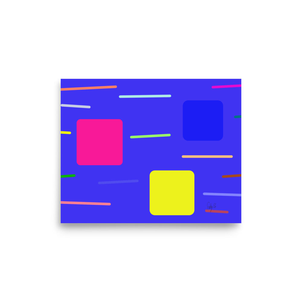 Time zone in a square blue Poster