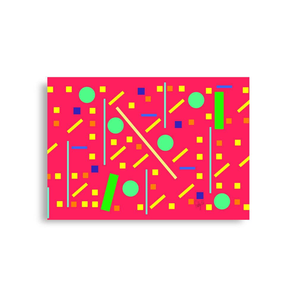 Squares and petite rectangles (pink), Poster