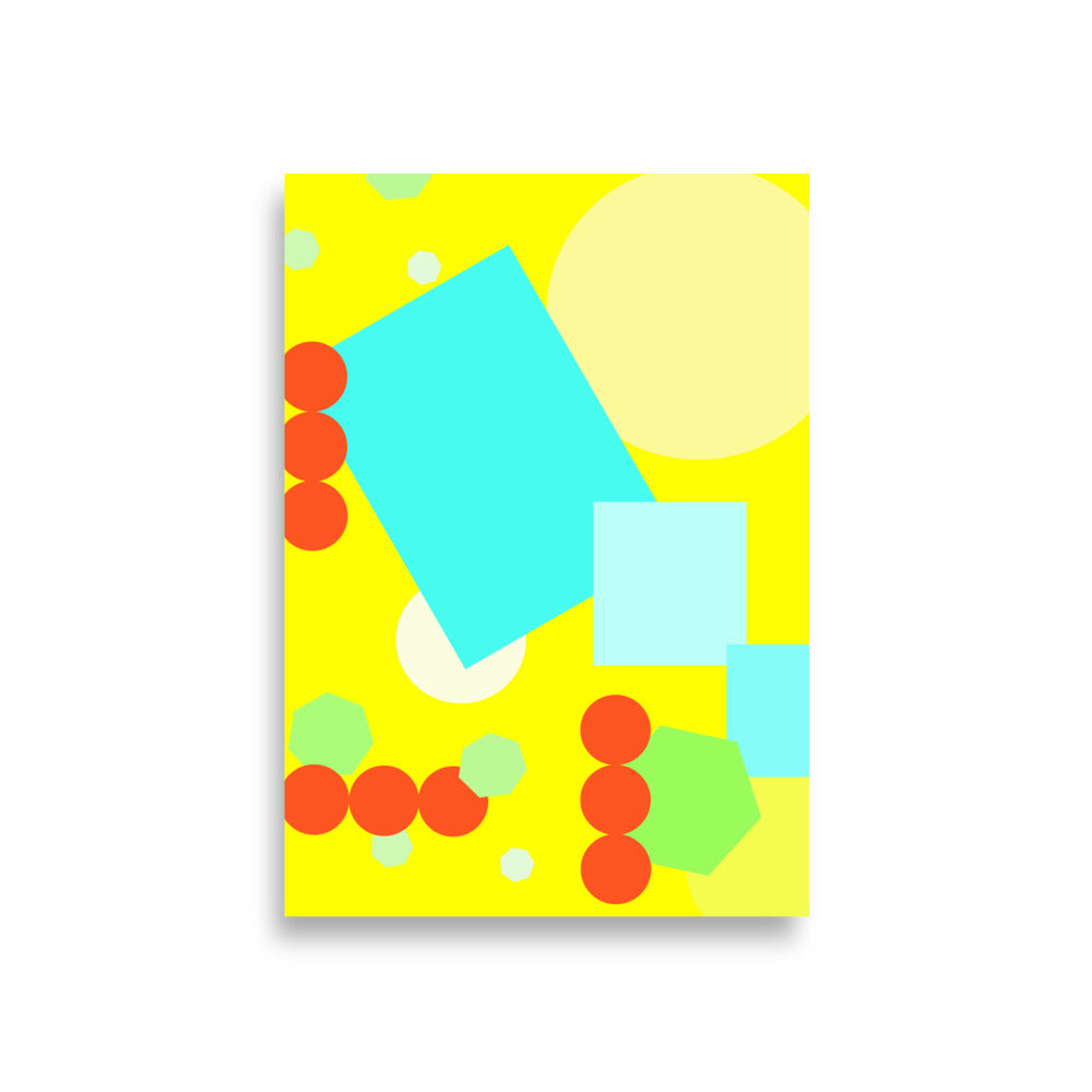 Geometric shapes in yellow Poster