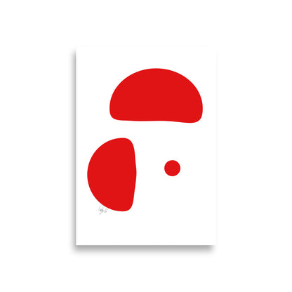 Opposite dots red Poster