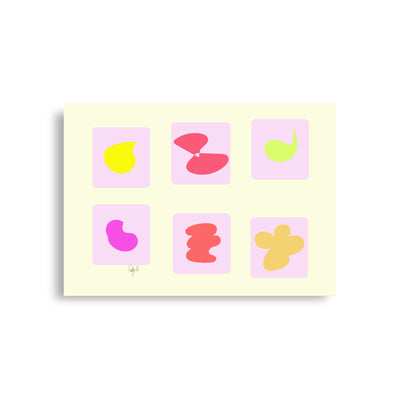 Pink squares in motion Poster