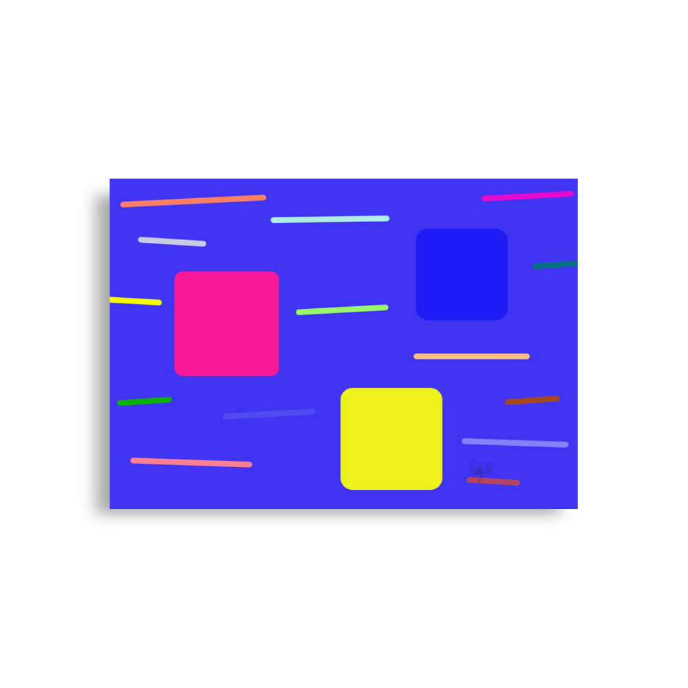 Time zone in a square blue Poster