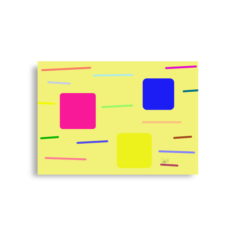 Time zone in a square yellow Poster