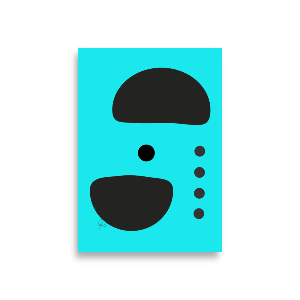 Dots taking sides blue Poster