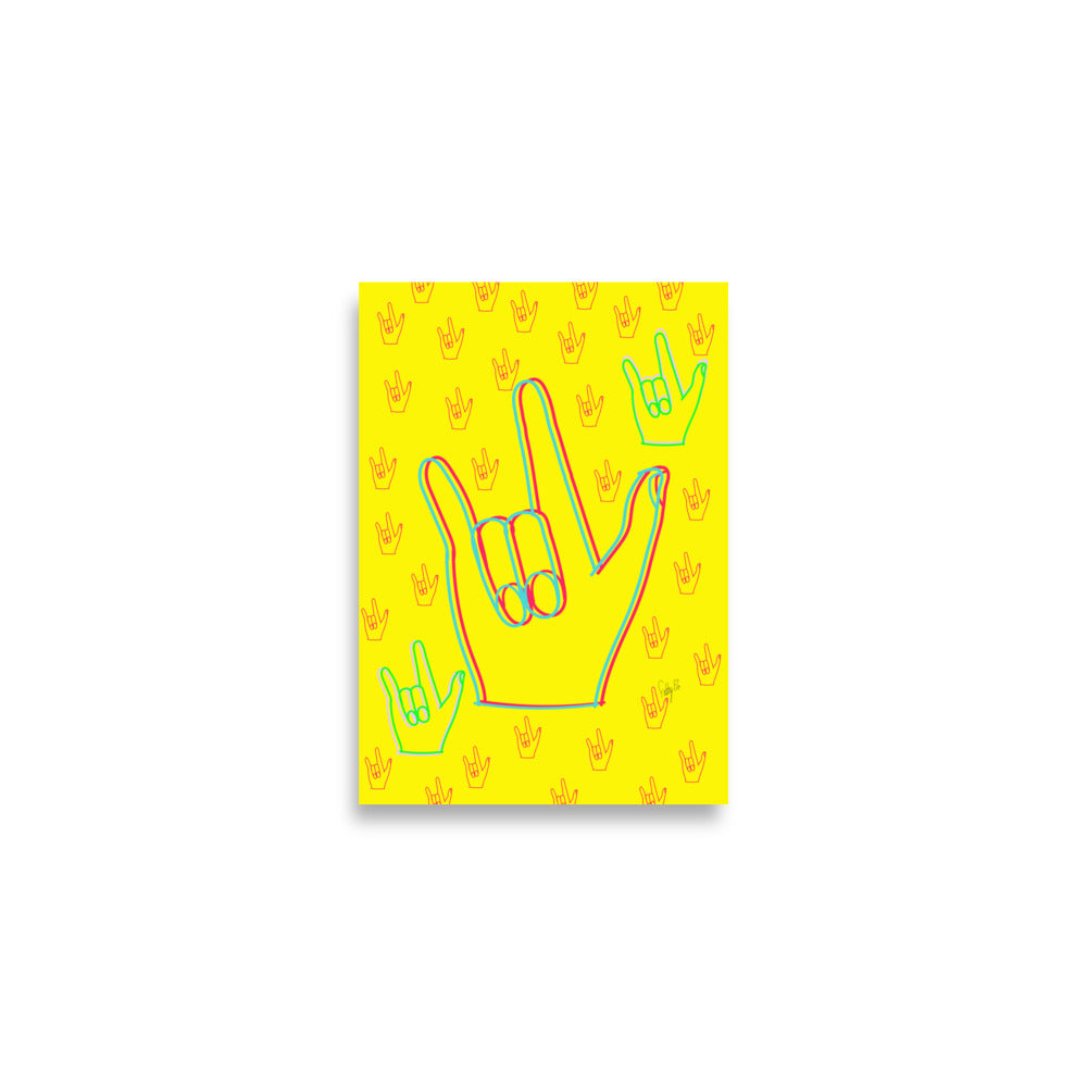 I love you sign language, (enhanced matte paper) Poster