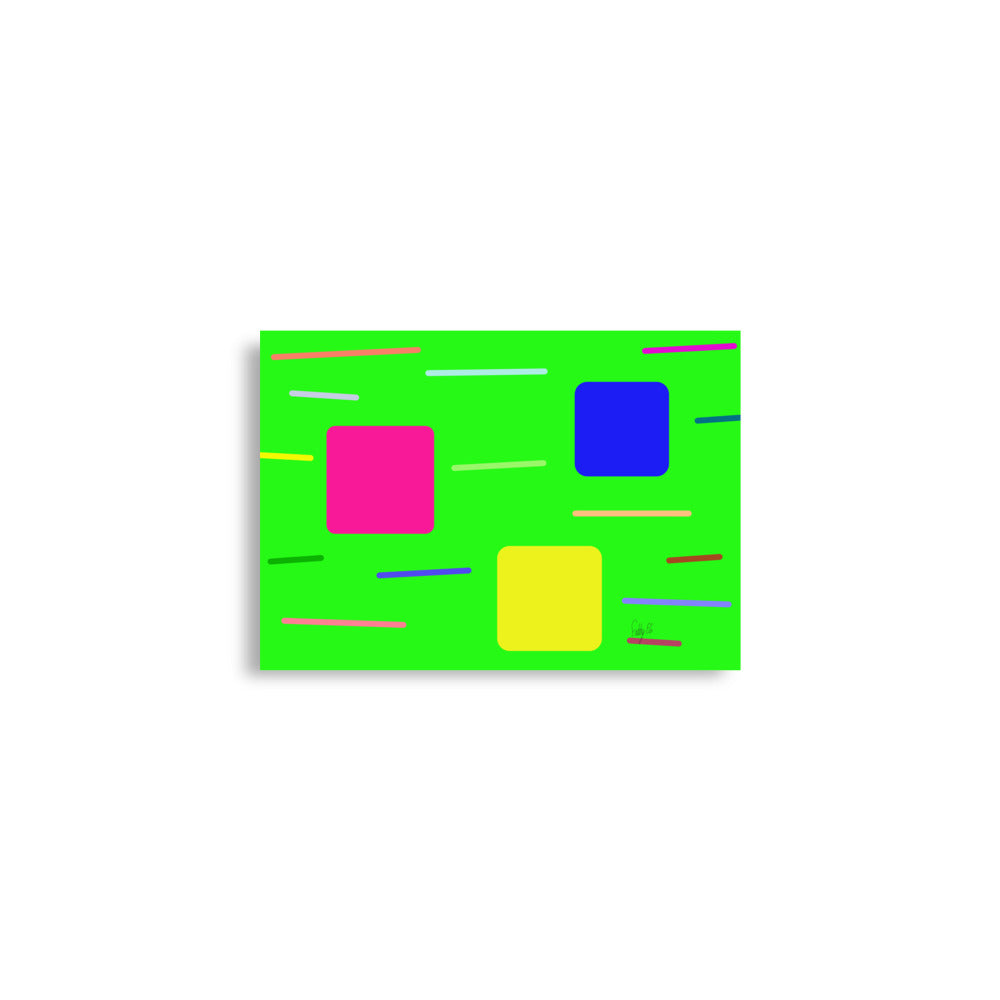 Time zone in a square green Poster