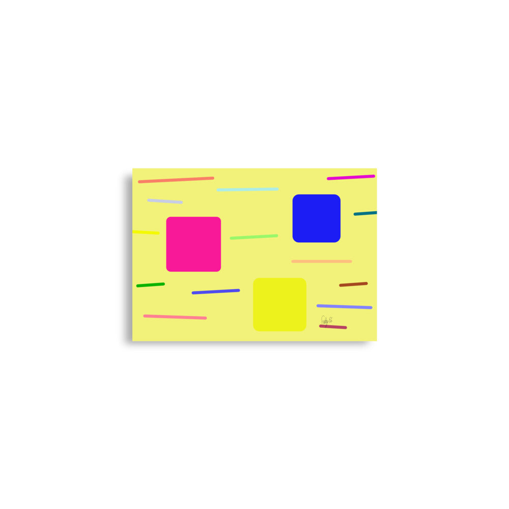 Time zone in a square yellow Poster