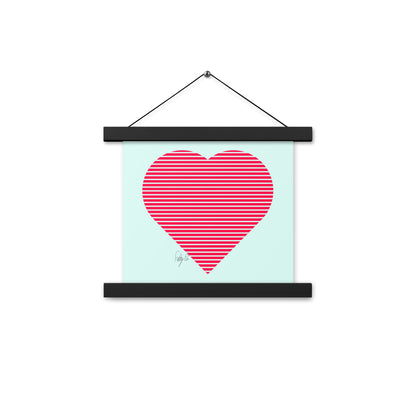 In love (passion heart stripes) Poster with hangers