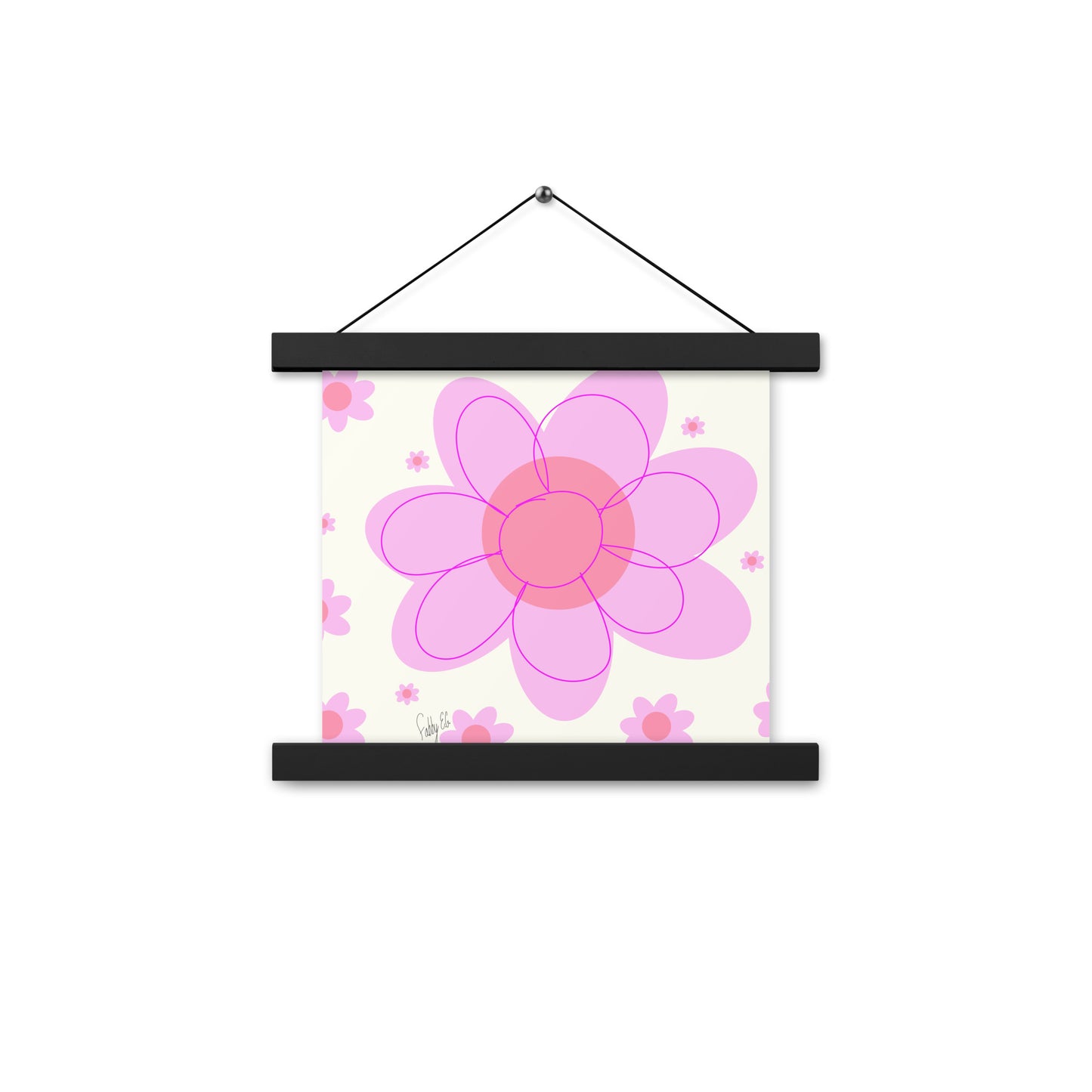 Pink Flower & Yellow flower Poster with hangers