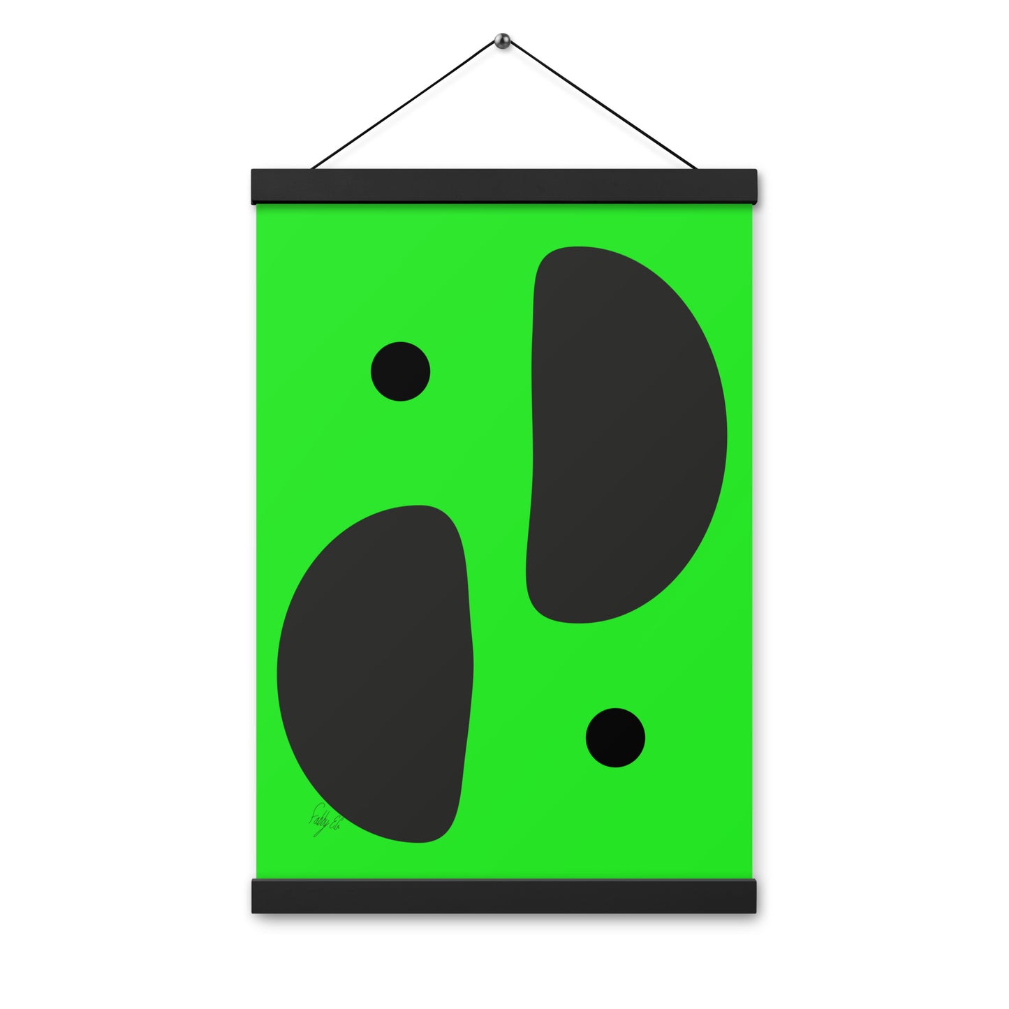 Mirror effect dots green Poster with hangers