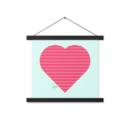 In love (passion heart stripes) Poster with hangers