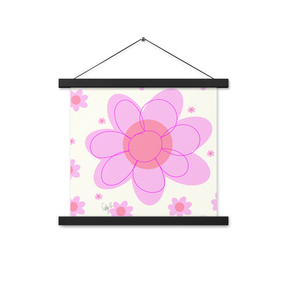 Pink Flower & Yellow flower Poster with hangers