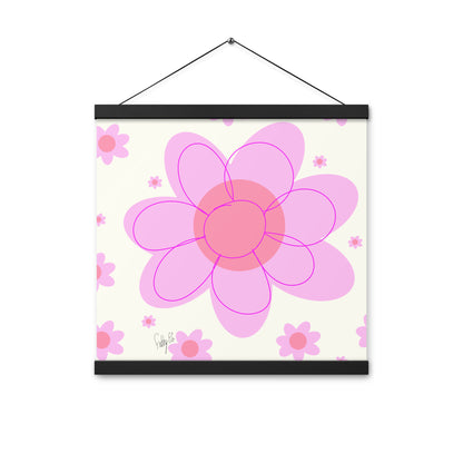 Pink Flower & Yellow flower Poster with hangers