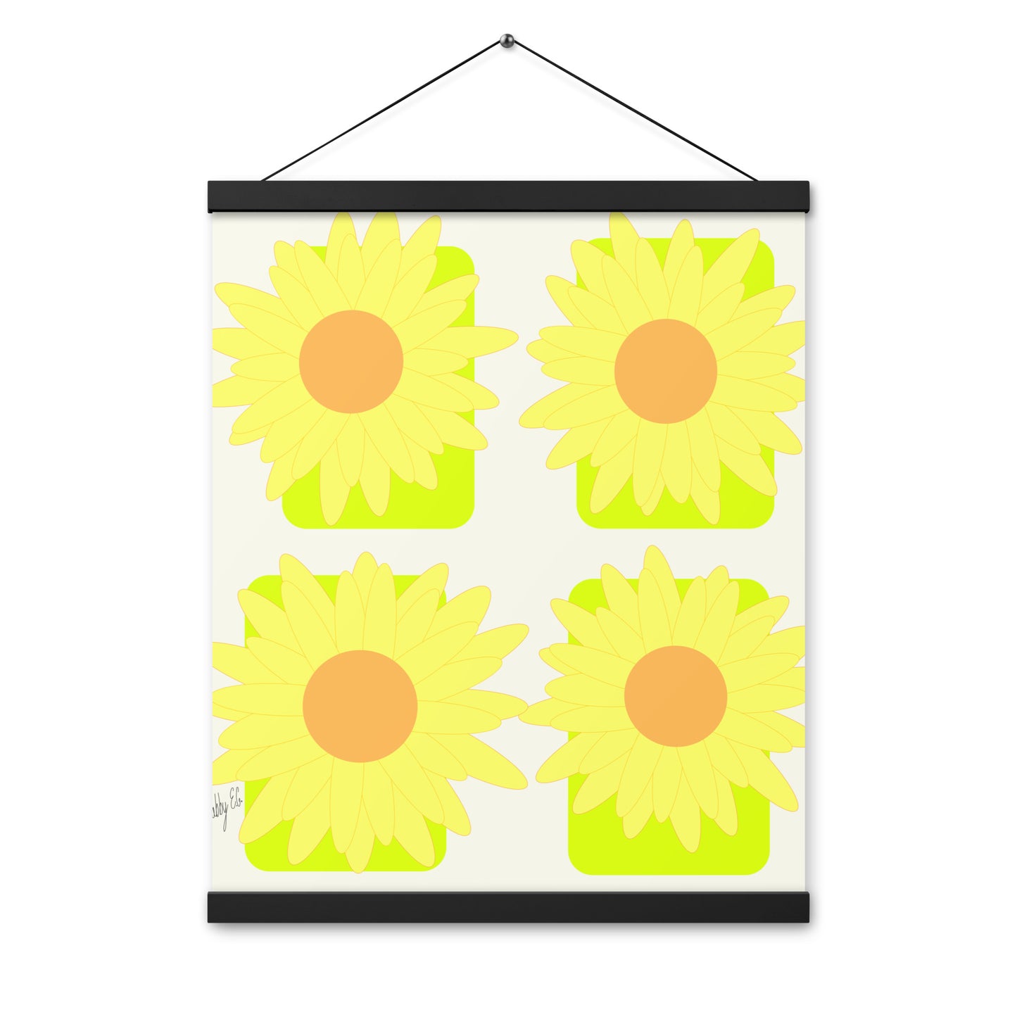 Sunflower squares Poster with hangers