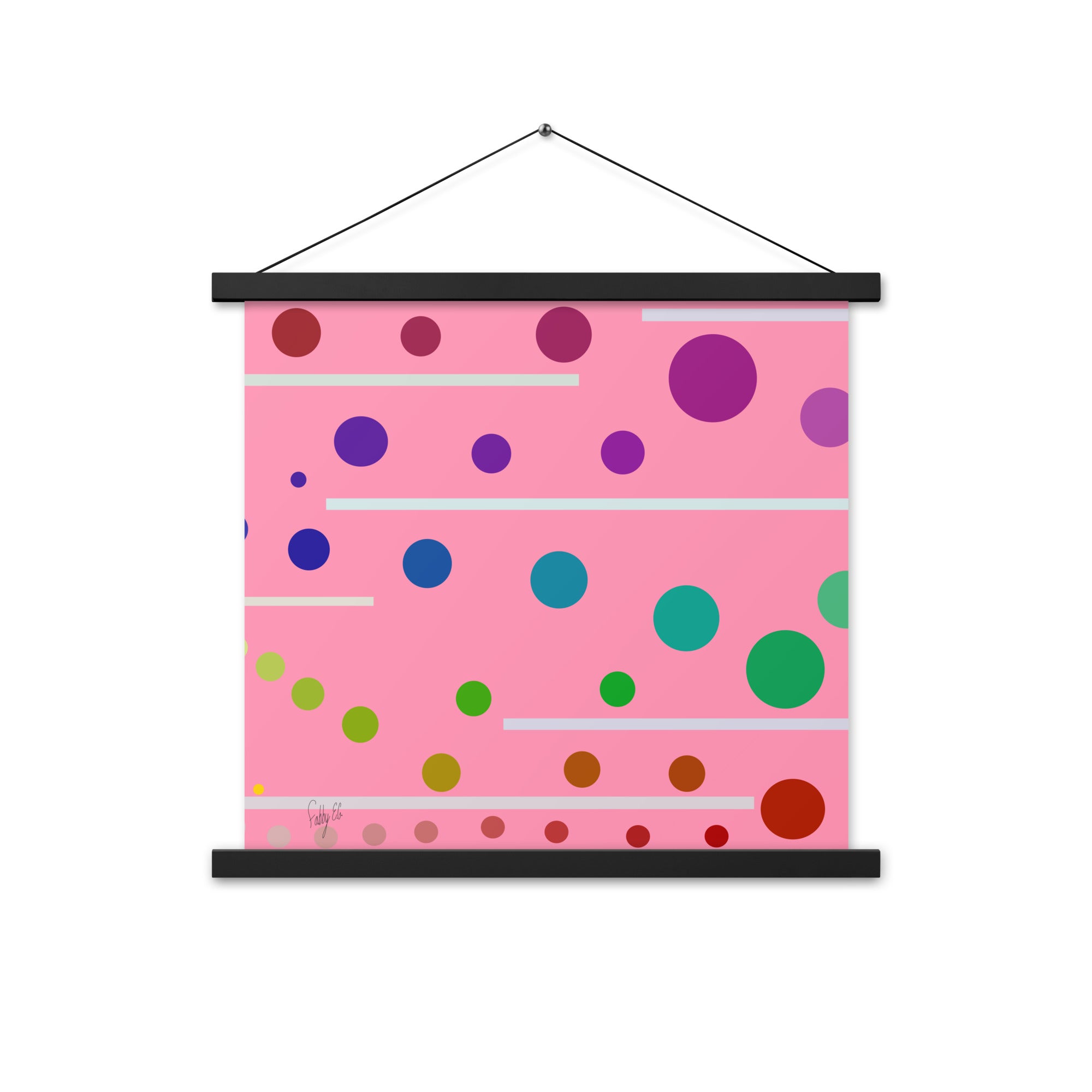 Follow along light red-pink Poster with hangers