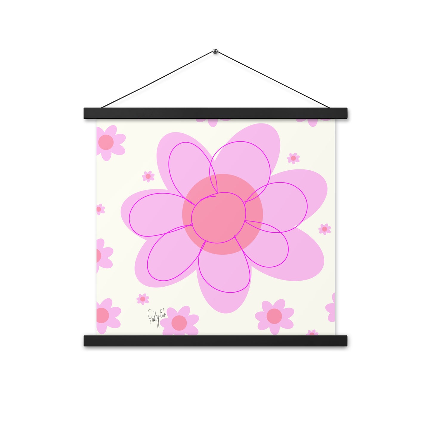 Pink Flower & Yellow flower Poster with hangers