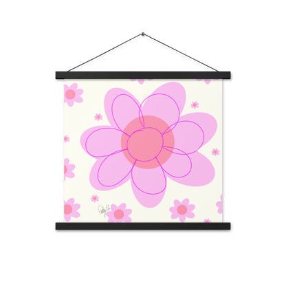 Pink Flower & Yellow flower Poster with hangers