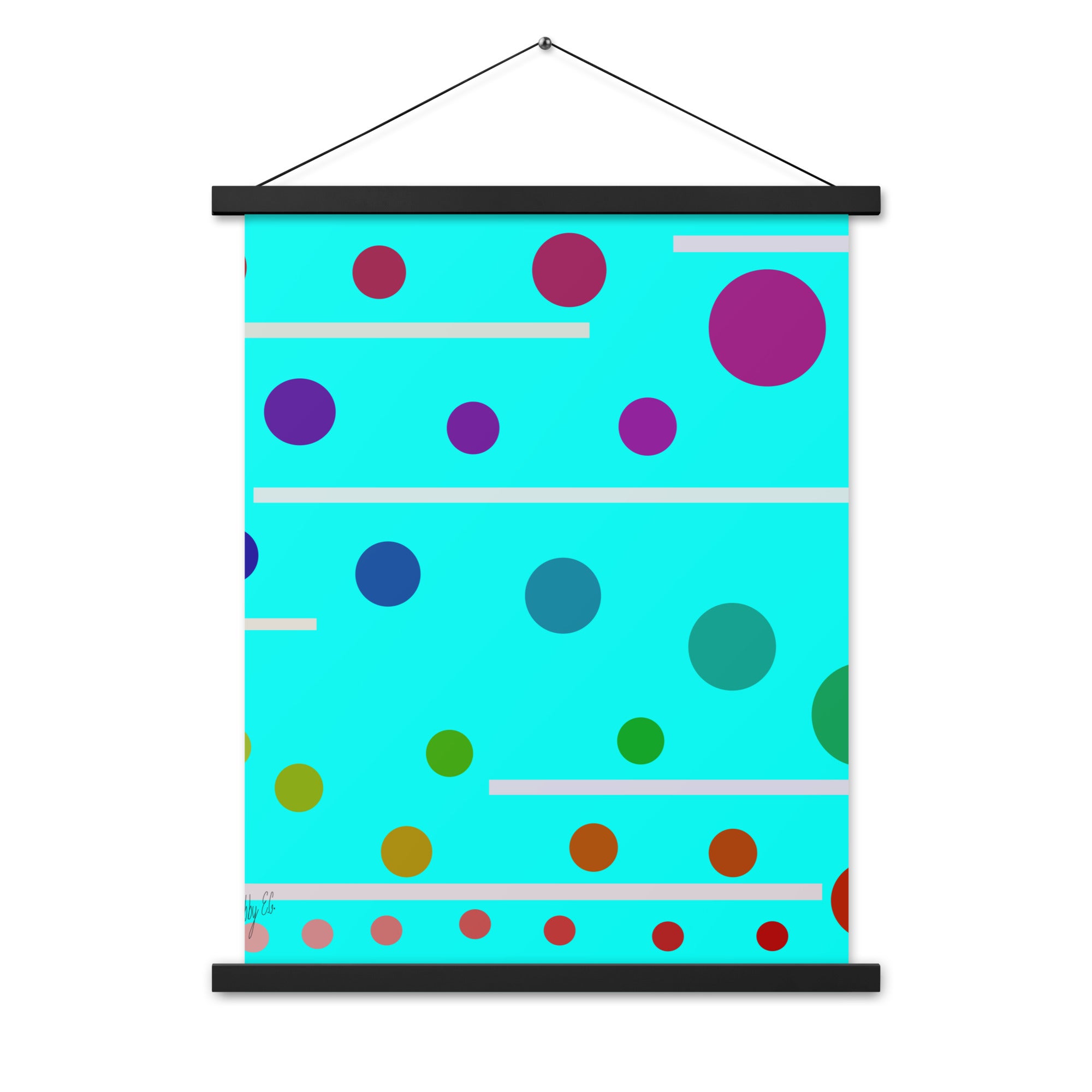 Follow along cyan blue Poster with hangers