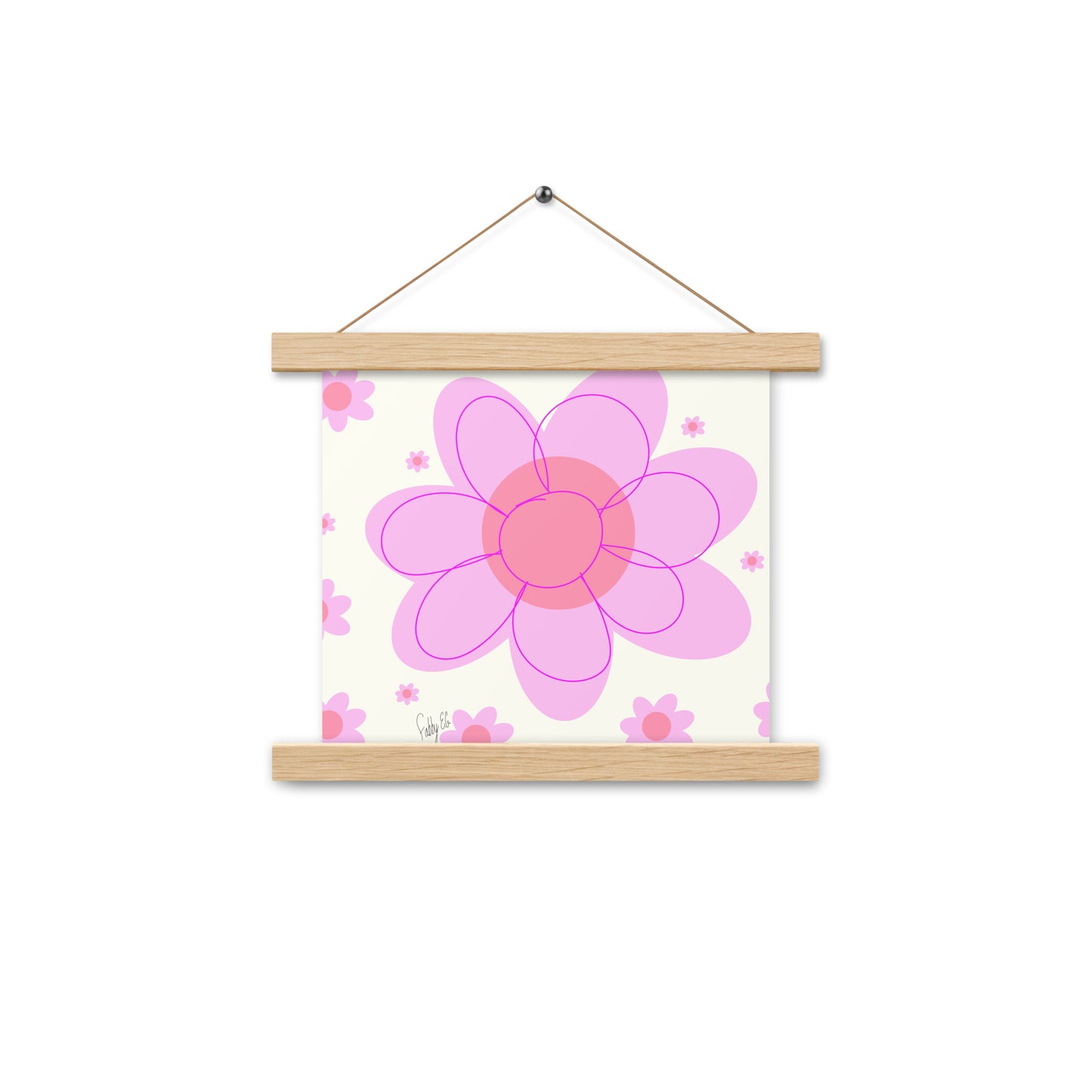 Pink Flower & Yellow flower Poster with hangers