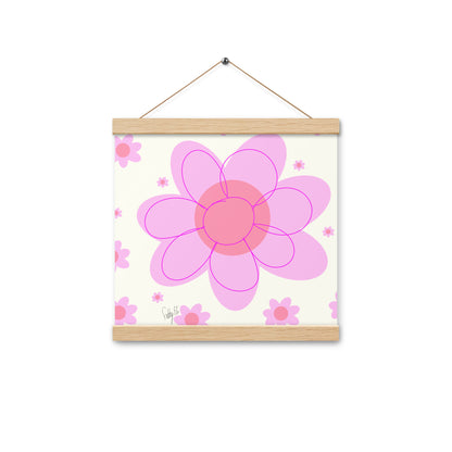 Pink Flower & Yellow flower Poster with hangers