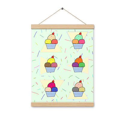 Ice cream time Poster with hangers