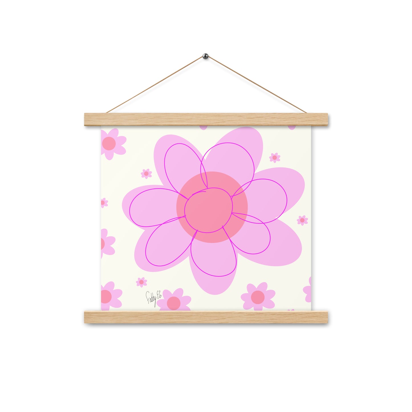 Pink Flower & Yellow flower Poster with hangers