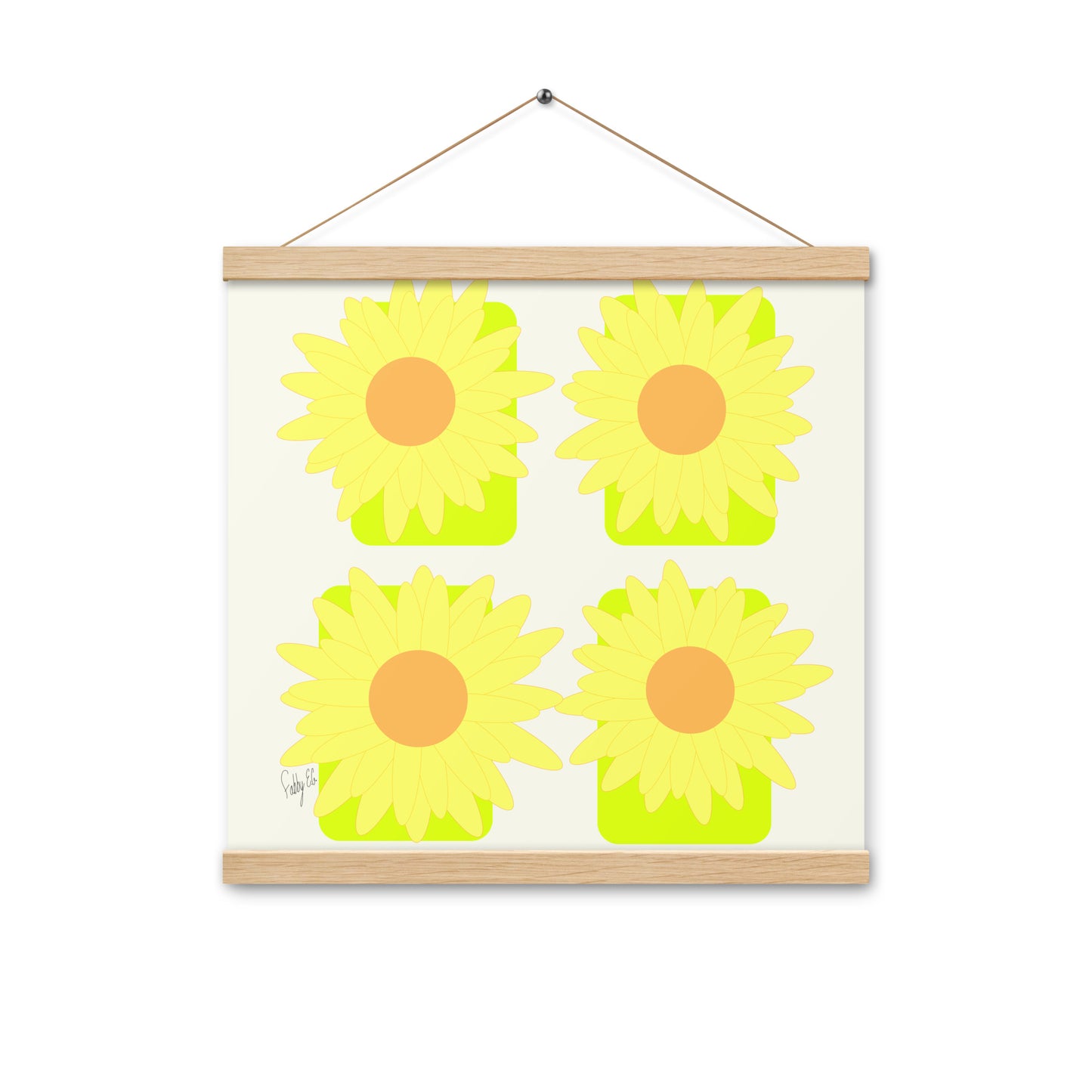 Sunflower squares Poster with hangers