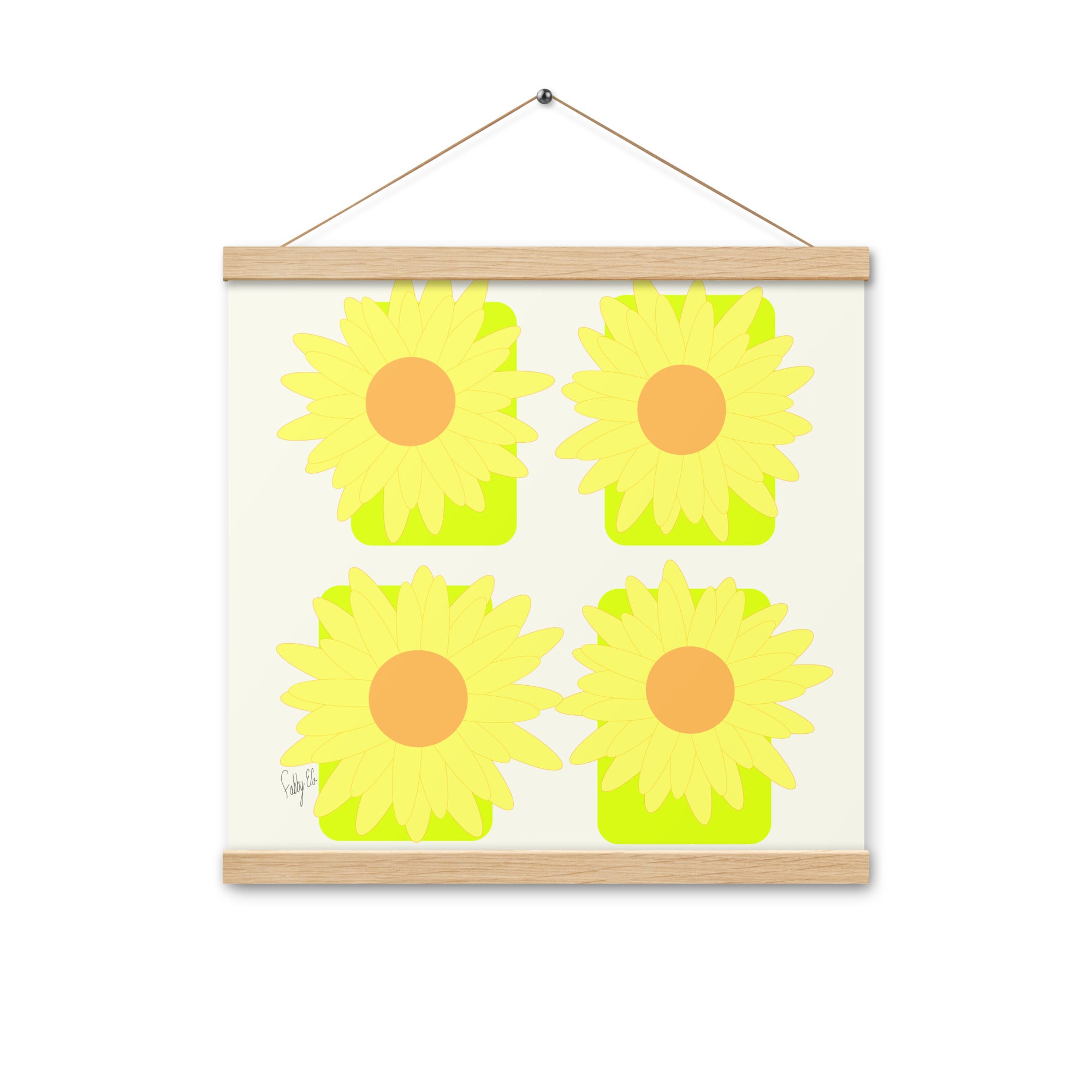 Sunflower squares Poster with hangers
