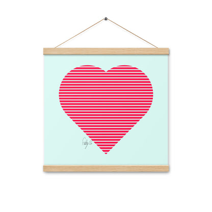 In love (passion heart stripes) Poster with hangers