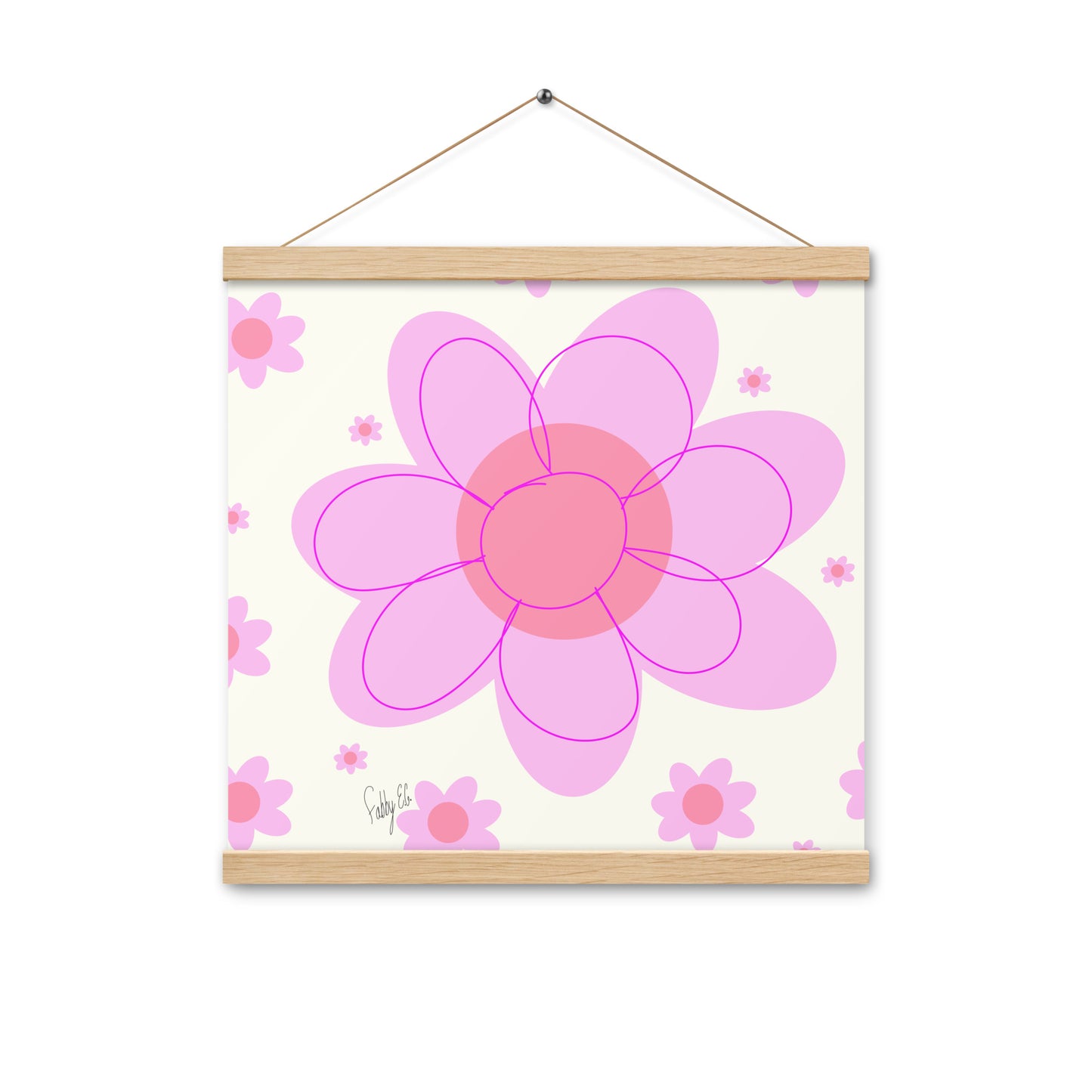 Pink Flower & Yellow flower Poster with hangers