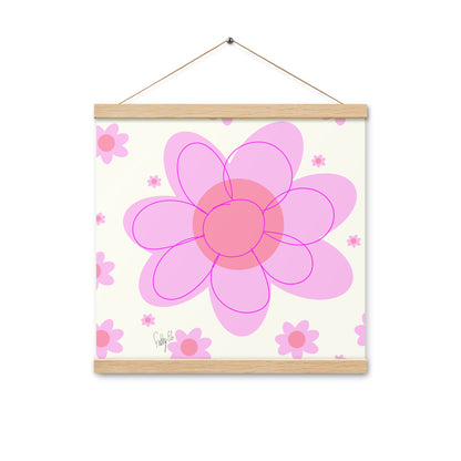 Pink Flower & Yellow flower Poster with hangers