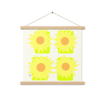 Sunflower squares Poster with hangers