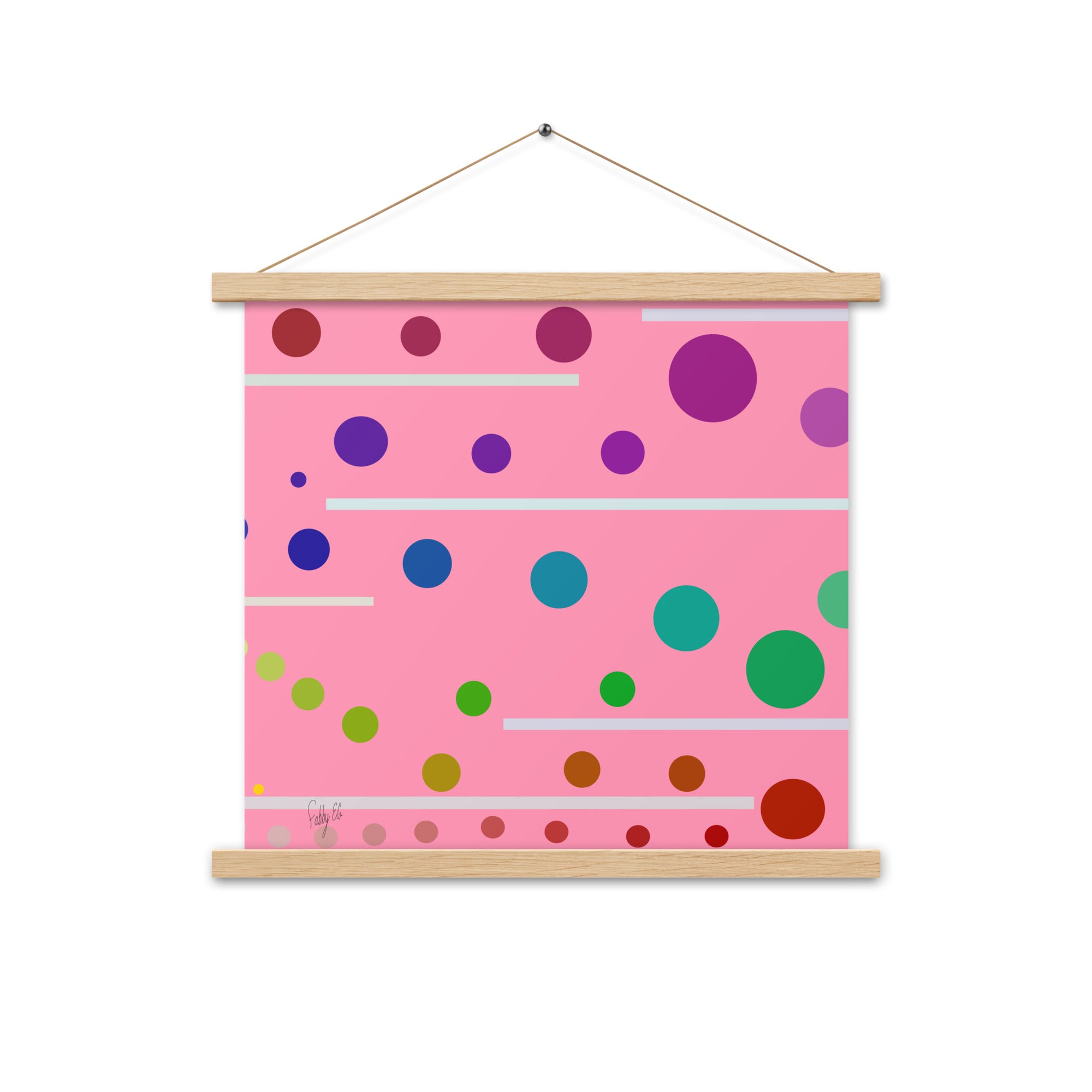 Follow along light red-pink Poster with hangers