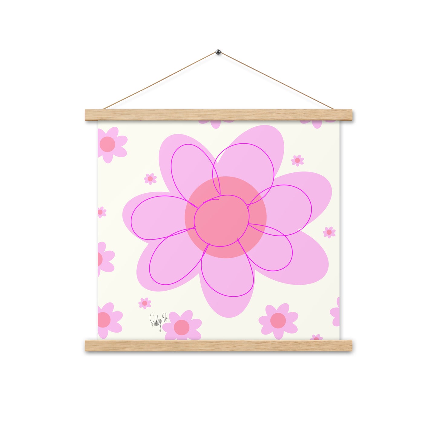 Pink Flower & Yellow flower Poster with hangers