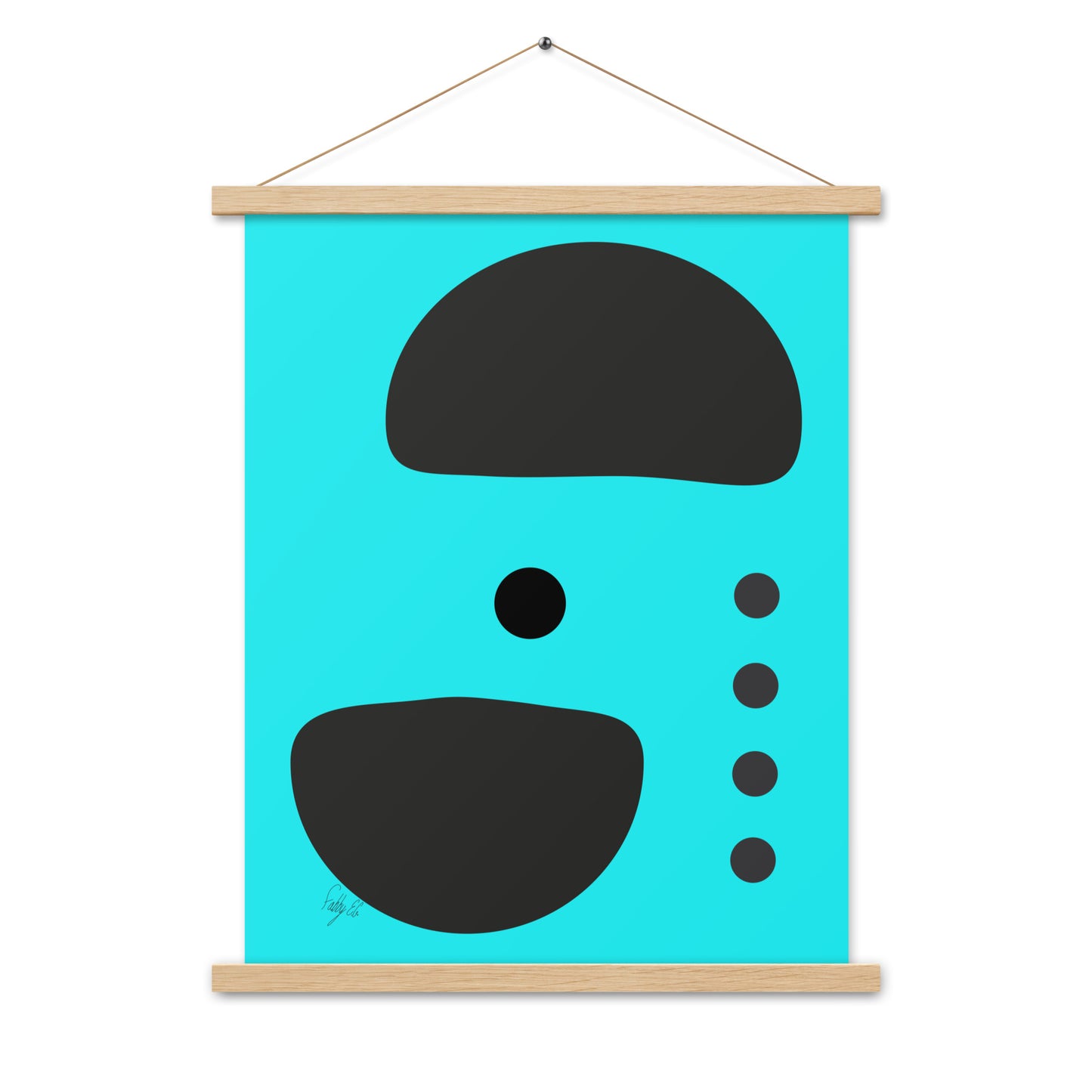 Dots taking sides blue Poster with hangers