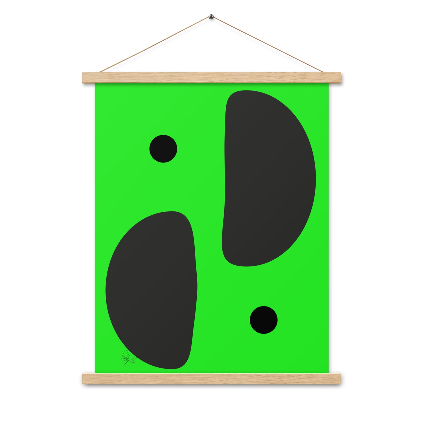 Mirror effect dots green Poster with hangers