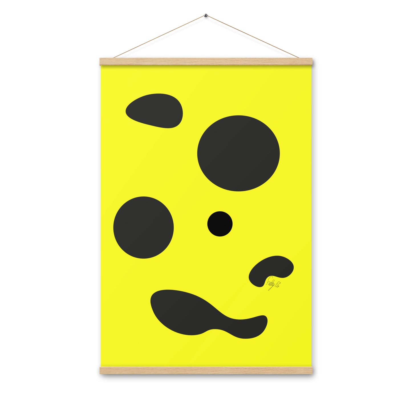 Dots yellow Poster with hangers