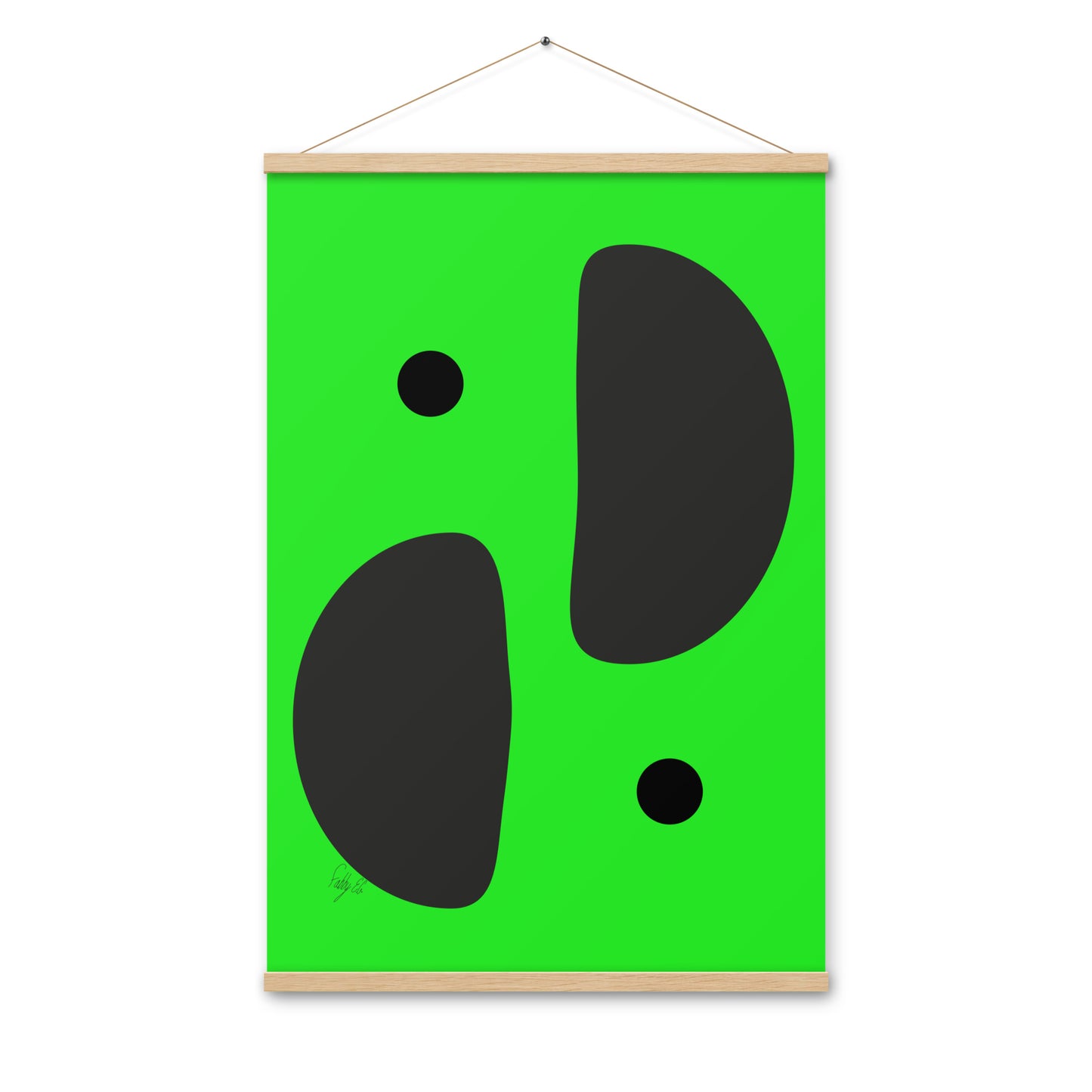 Mirror effect dots green Poster with hangers