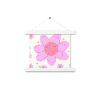 Pink Flower & Yellow flower Poster with hangers