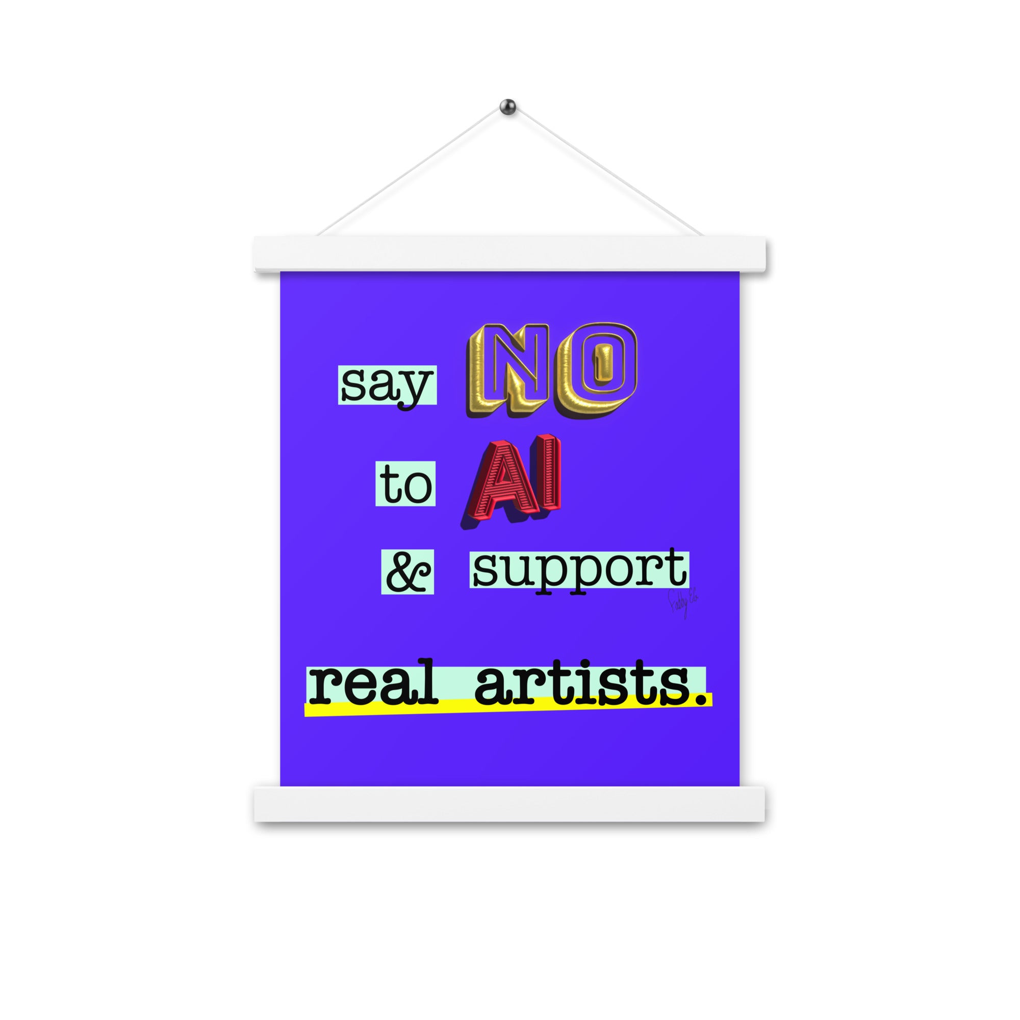 Say no to AI spiral Poster with hangers