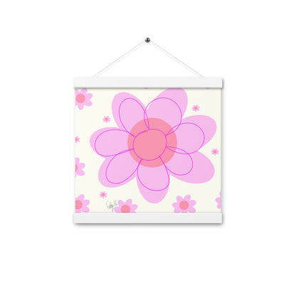 Pink Flower & Yellow flower Poster with hangers