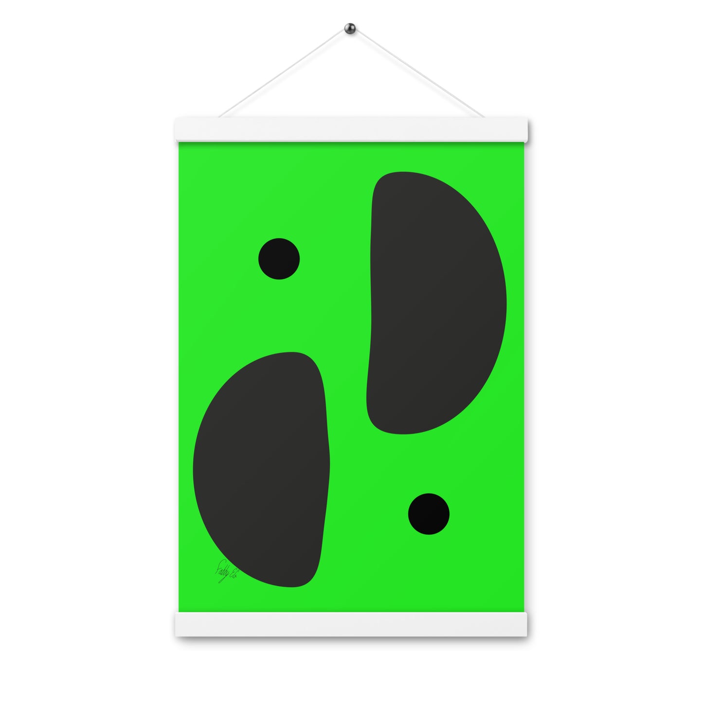 Mirror effect dots green Poster with hangers